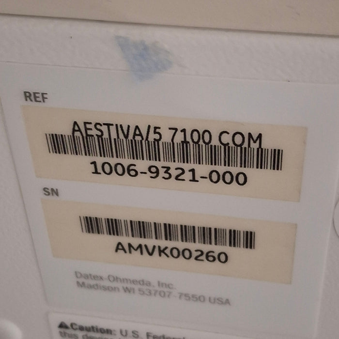 Datex-Ohmeda Aestiva 5 w/7100 Vent Anesthesia Machine