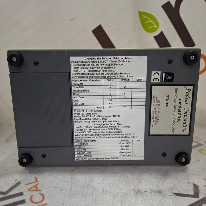 RadCal RadCal 9010 Radiation Monitor Controller Test Equipment reLink Medical
