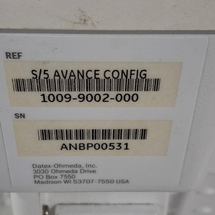 GE Healthcare S/5 Avance Anesthesia System