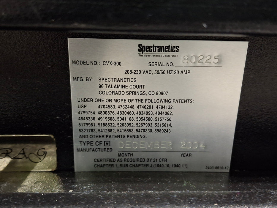 Spectranetics Spectranetics CVX-300 Laser Lasers reLink Medical