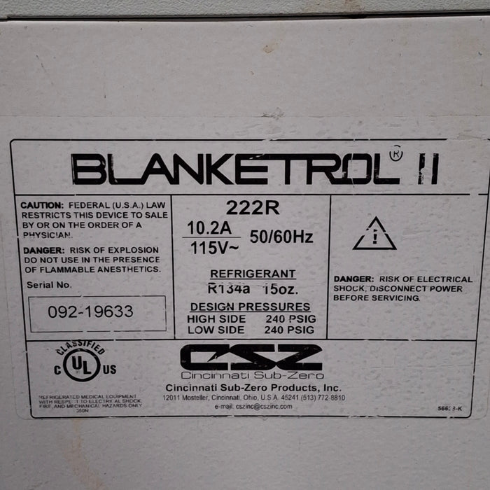 Cincinnati Sub-Zero CSZ Cincinnati Sub-Zero CSZ Blanketrol II Hyper/Hyporthermia Unit Temperature Control Units reLink Medical