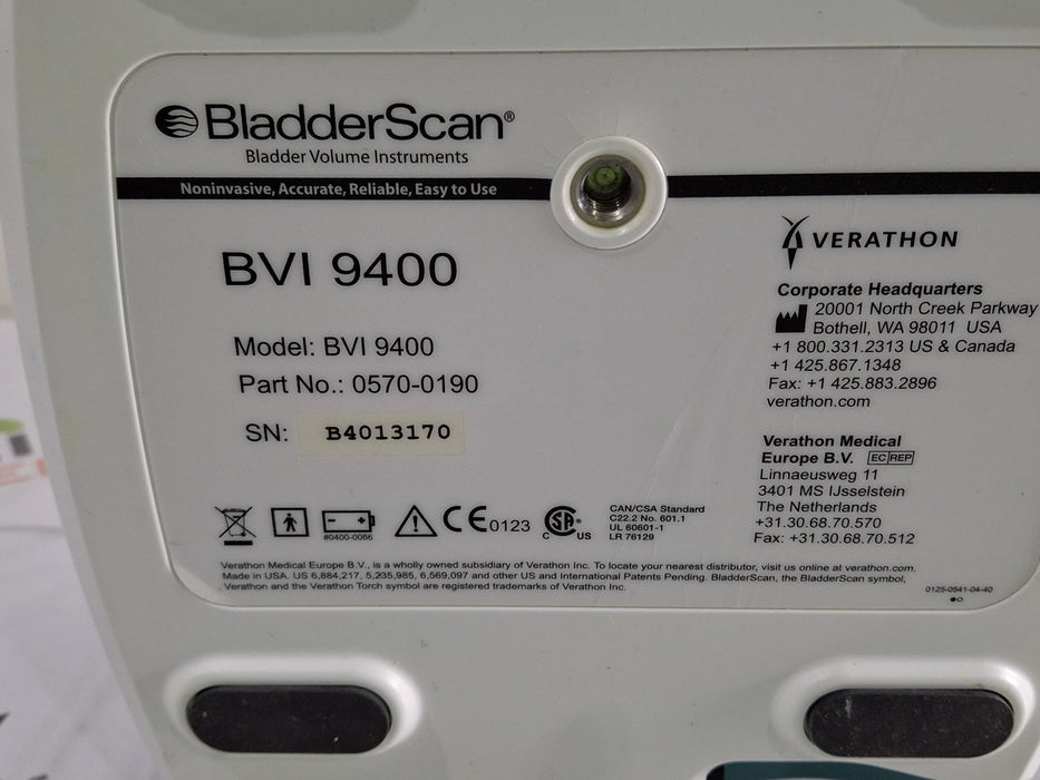 Verathon Medical, Inc BVI 9400 Bladderscan