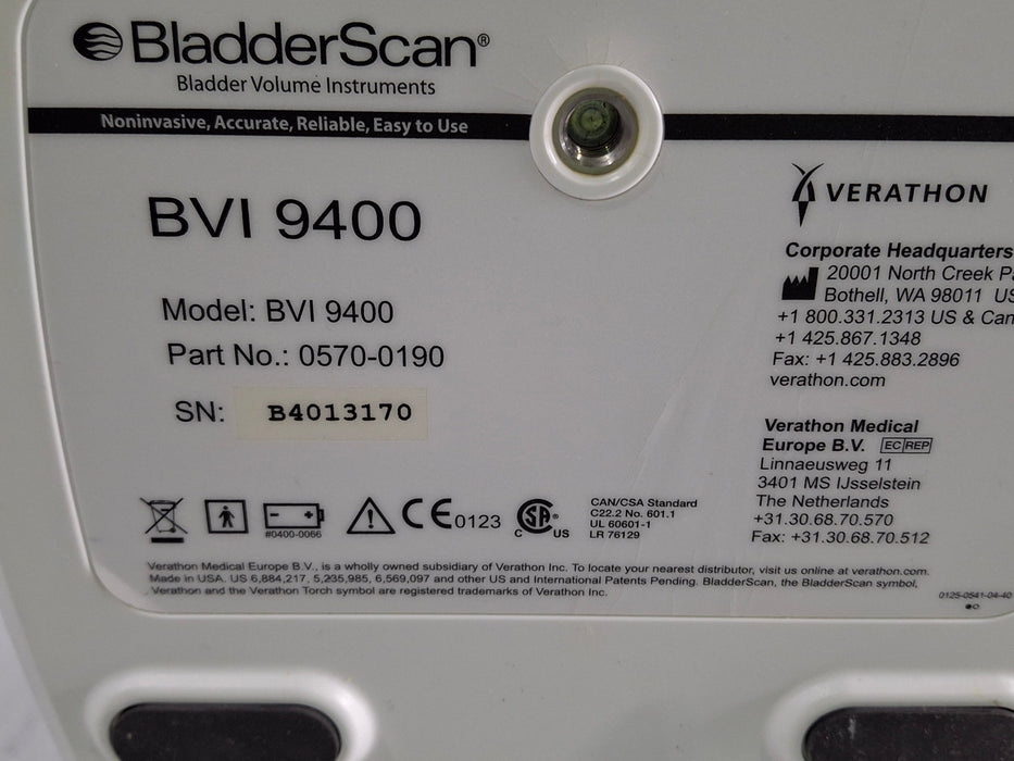 Verathon Medical, Inc BVI 9400 Bladderscan