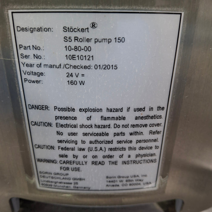 Stockert S5 Heart Lung System Heart-Lung Machine