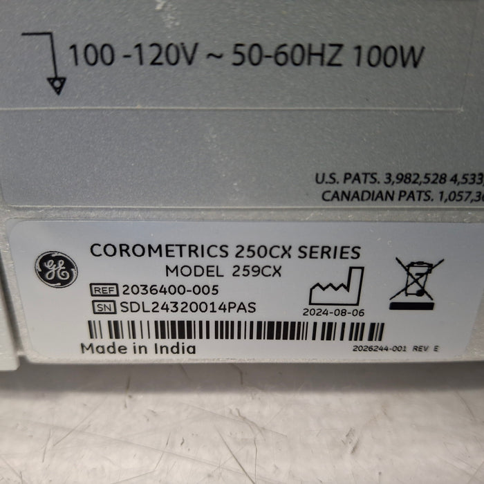 GE Healthcare Corometrics 250cx Series Model 259cx Fetal Monitor