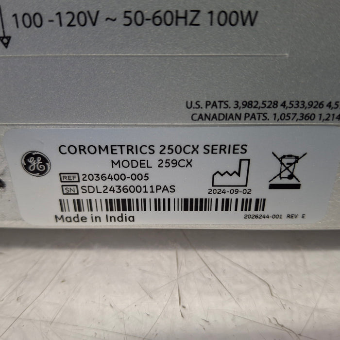 GE Healthcare GE Healthcare Corometrics 250cx Series Model 259cx Fetal Monitor Patient Monitors reLink Medical