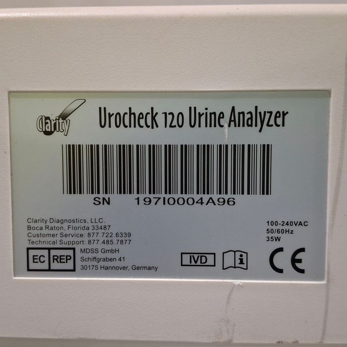 Clarity Diagnostics Urocheck 120 Urine Analyzer