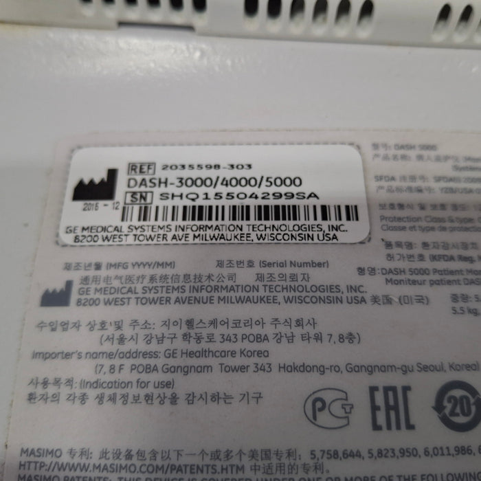 GE Healthcare GE Healthcare Dash 5000 - GE/Nellcor SpO2 Patient Monitor Patient Monitors reLink Medical