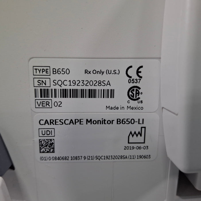 GE Healthcare GE Healthcare Carescape B650 Patient Monitor Patient Monitors reLink Medical
