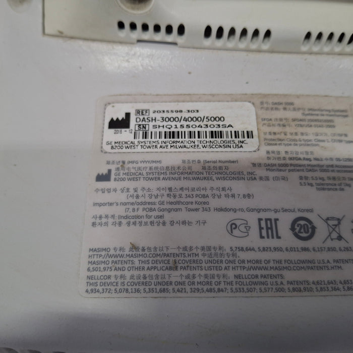 GE Healthcare GE Healthcare Dash 5000 - GE/Nellcor SpO2 Patient Monitor Patient Monitors reLink Medical