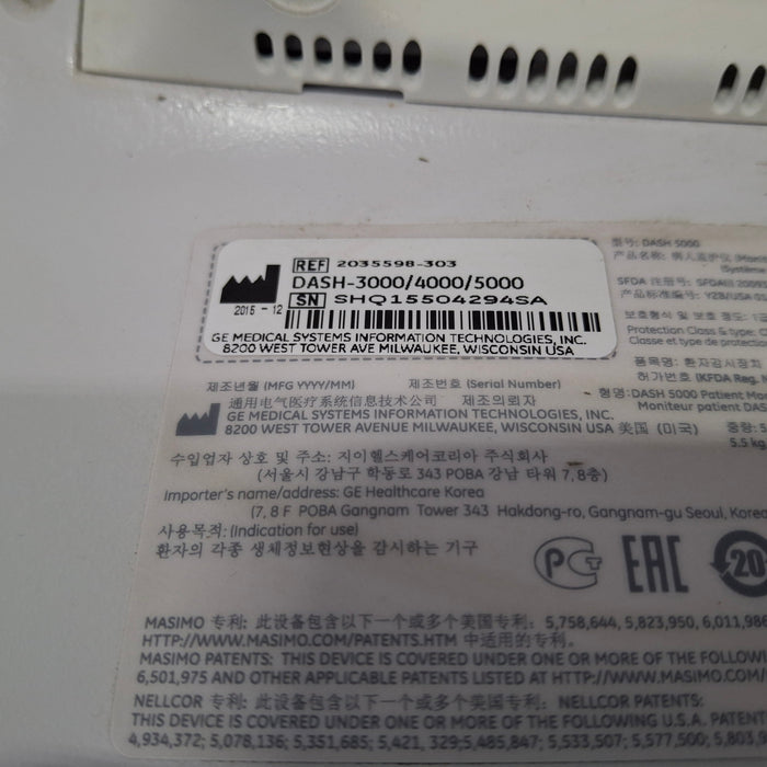 GE Healthcare GE Healthcare Dash 5000 - GE/Nellcor SpO2 Patient Monitor Patient Monitors reLink Medical