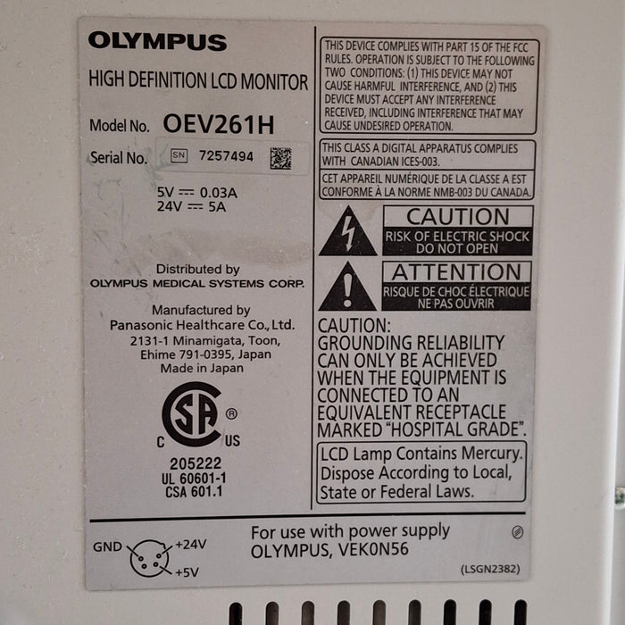 Olympus Olympus OEV261H 26" LCD Endoscopy Monitor Flexible Endoscopy reLink Medical