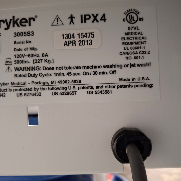 Stryker Secure III 3005 Hospital Bed