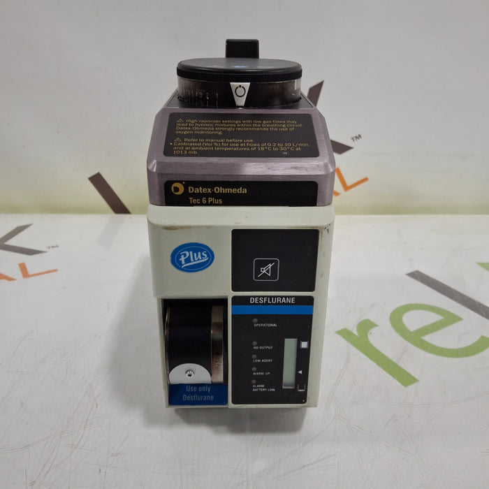 Datex-Ohmeda Datex-Ohmeda Tec 6 Plus Desflurane Vaporizer Anesthesia reLink Medical