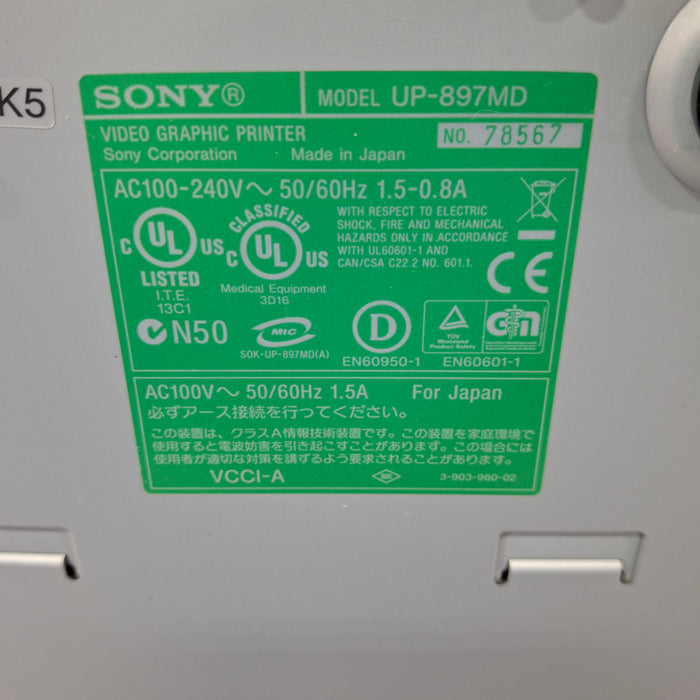 Sony Sony UP-897MD Imager / Printer Ultrasound reLink Medical