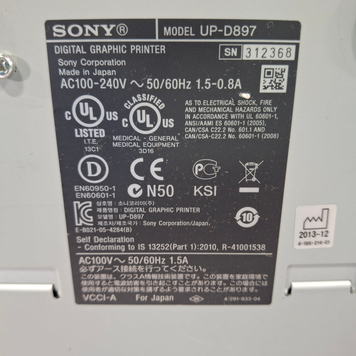 Sony Sony UP-D897 Digital Graphic Printer CR and Imagers reLink Medical