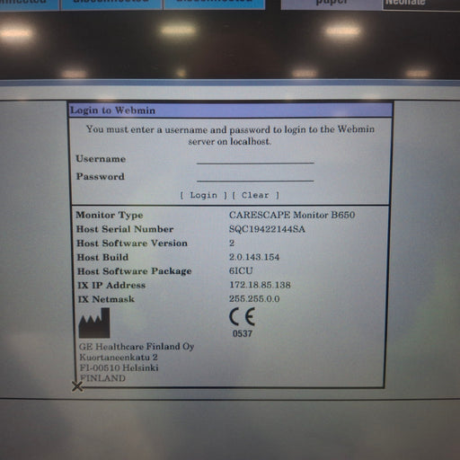 GE Healthcare GE Healthcare Carescape B650 Patient Monitor Patient Monitors reLink Medical