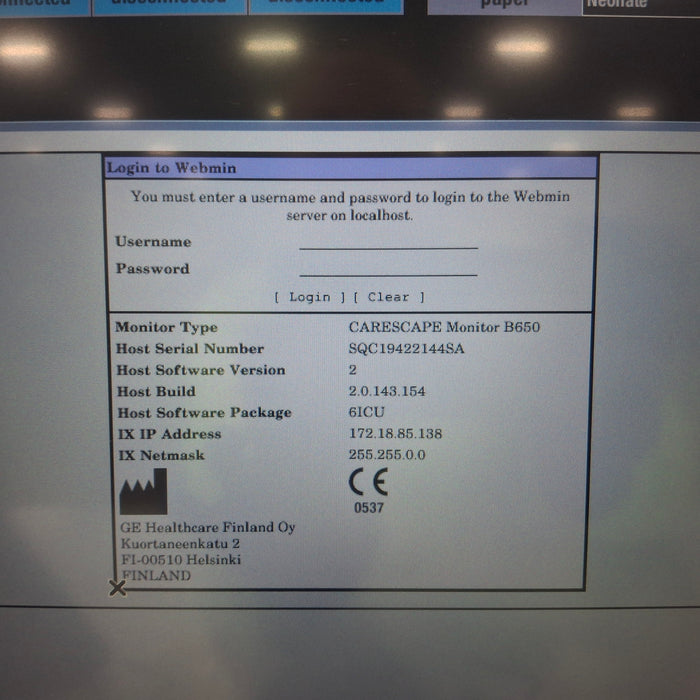 GE Healthcare GE Healthcare Carescape B650 Patient Monitor Patient Monitors reLink Medical