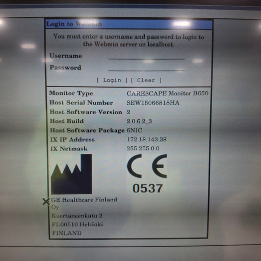 GE Healthcare GE Healthcare Carescape B650 Patient Monitor Patient Monitors reLink Medical