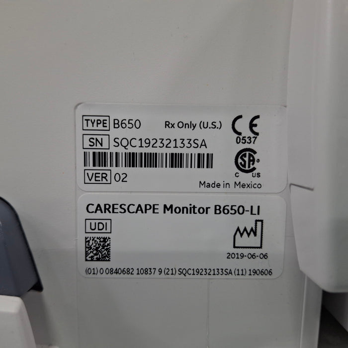 GE Healthcare GE Healthcare Carescape B650 Patient Monitor Patient Monitors reLink Medical