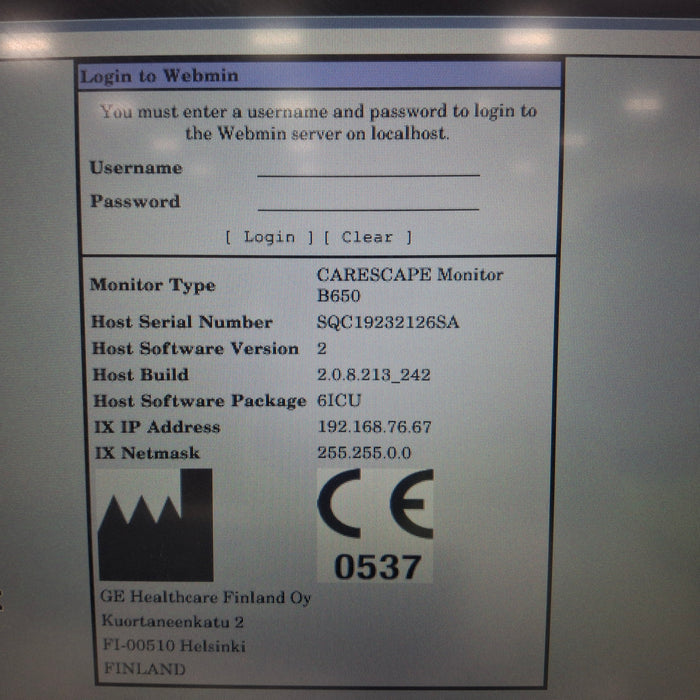 GE Healthcare Carescape B650 Patient Monitor
