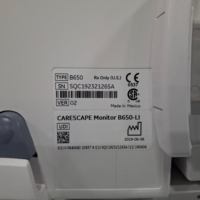 GE Healthcare Carescape B650 Patient Monitor