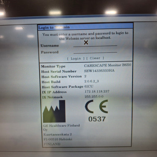 GE Healthcare GE Healthcare Carescape B650 Patient Monitor Patient Monitors reLink Medical