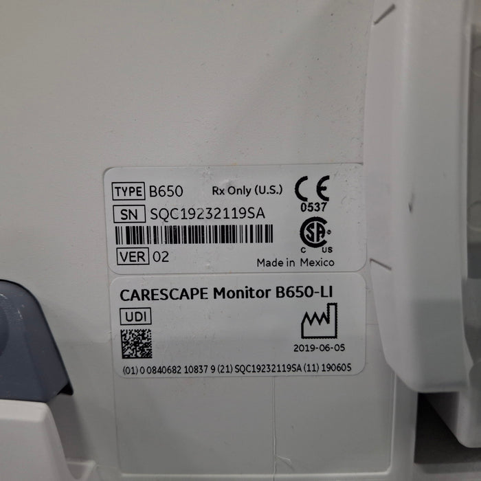 GE Healthcare GE Healthcare Carescape B650 Patient Monitor Patient Monitors reLink Medical