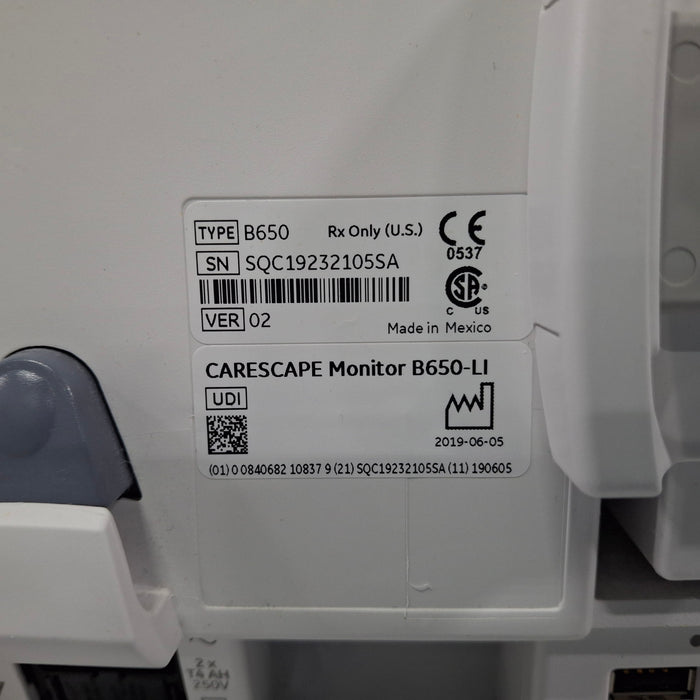 GE Healthcare GE Healthcare Carescape B650 Critical Care Patient Monitor Patient Monitors reLink Medical