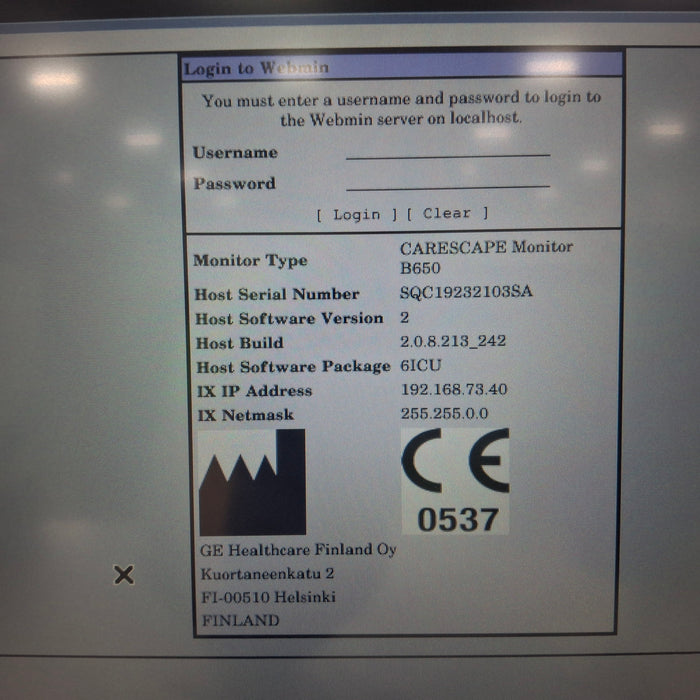 GE Healthcare Carescape B650 Patient Monitor