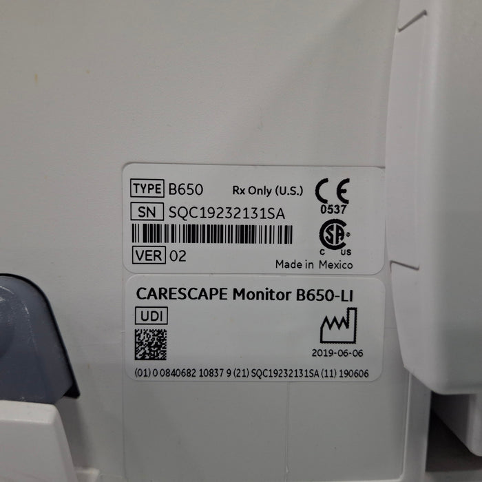 GE Healthcare Carescape B650 Patient Monitor