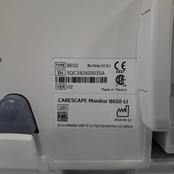 GE Healthcare Carescape B650 Patient Monitor