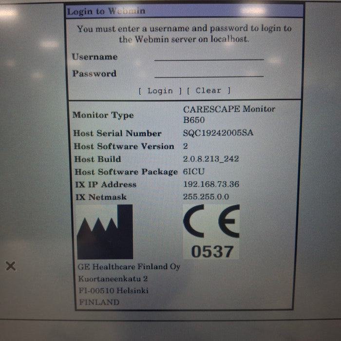 GE Healthcare Carescape B650 Patient Monitor