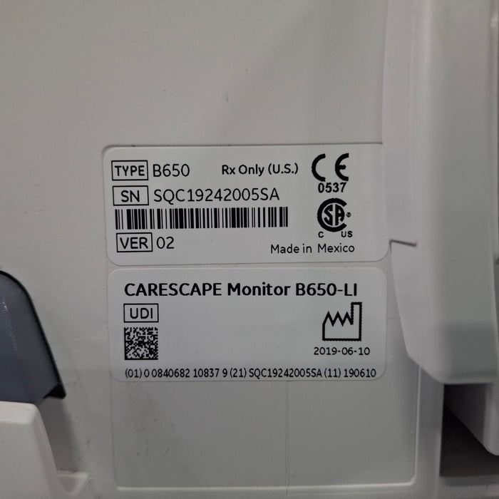 GE Healthcare Carescape B650 Patient Monitor
