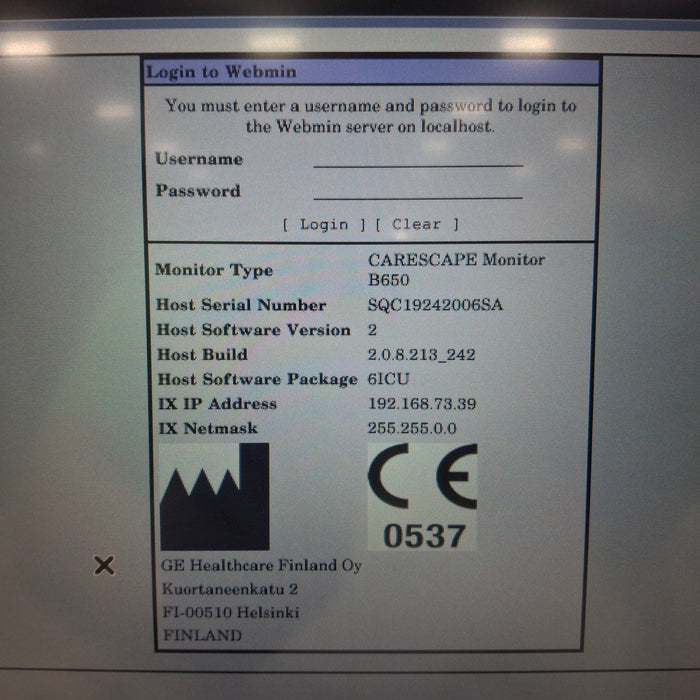 GE Healthcare Carescape B650 Patient Monitor