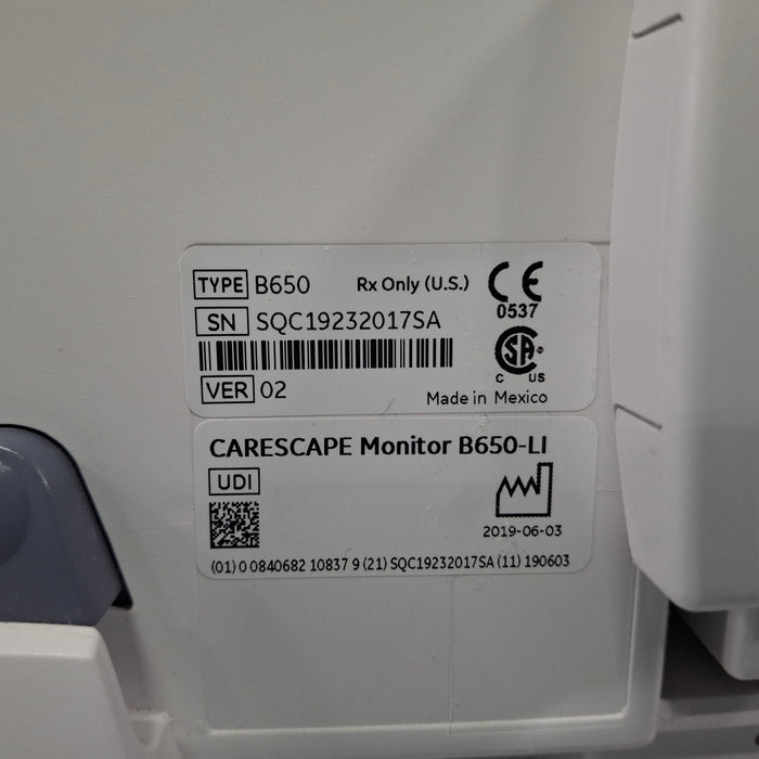 GE Healthcare Carescape B650 Patient Monitor