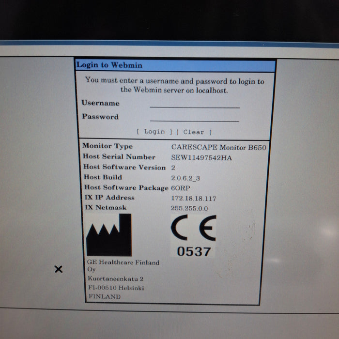 GE Healthcare Carescape B650 Patient Monitor