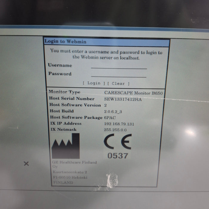 GE Healthcare GE Healthcare Carescape B650 Patient Monitor Patient Monitors reLink Medical