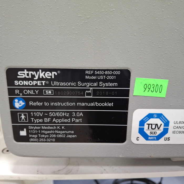 Stryker Stryker SonoPet Omni UST-2001 Ultrasonic Surgical System Electrosurgical Units reLink Medical