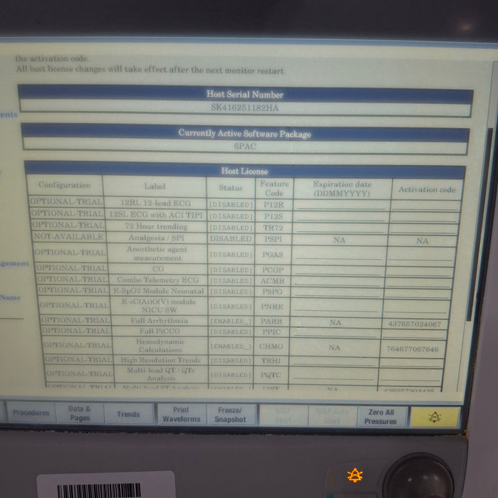 GE Healthcare Carescape B650 Post Anesthesia Care Patient Monitor