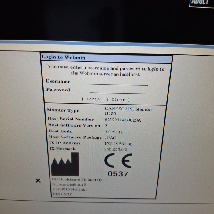 GE Healthcare Carescape B450 Patient Monitor