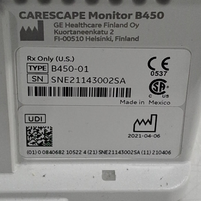 GE Healthcare Carescape B450 Patient Monitor