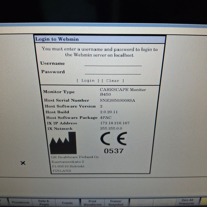 GE Healthcare GE Healthcare Carescape B450 Post Anesthesia Care Patient Monitor Patient Monitors reLink Medical