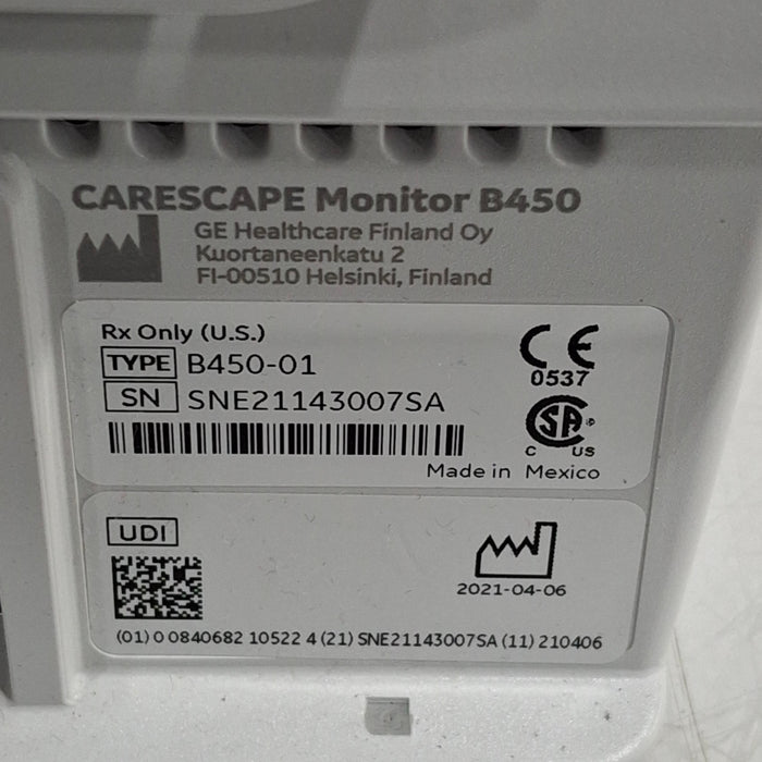 GE Healthcare GE Healthcare Carescape B450 Post Anesthesia Care Patient Monitor Patient Monitors reLink Medical