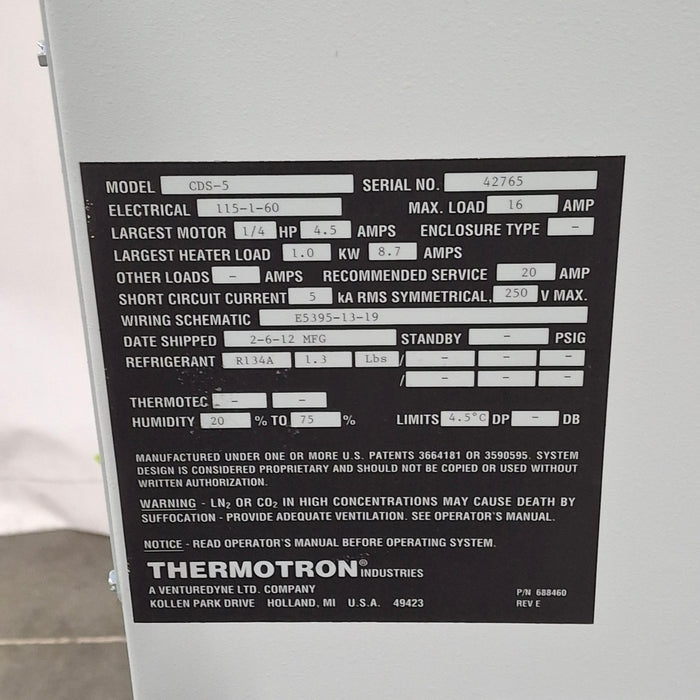 Thermotron Thermotron CDS-5 Cytogenetic Drying Chamber Hood Research Lab reLink Medical