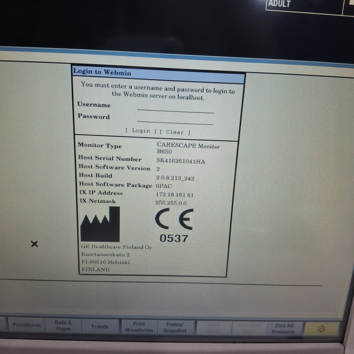 GE Healthcare GE Healthcare Carescape B650 Post Anesthesia Care Patient Monitor Patient Monitors reLink Medical