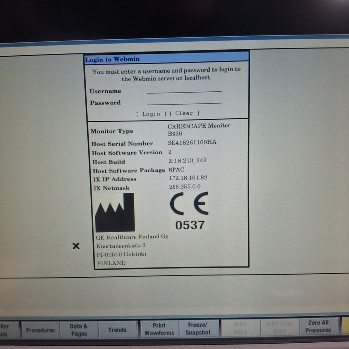 GE Healthcare GE Healthcare Carescape B650 Post Anesthesia Care Patient Monitor Patient Monitors reLink Medical