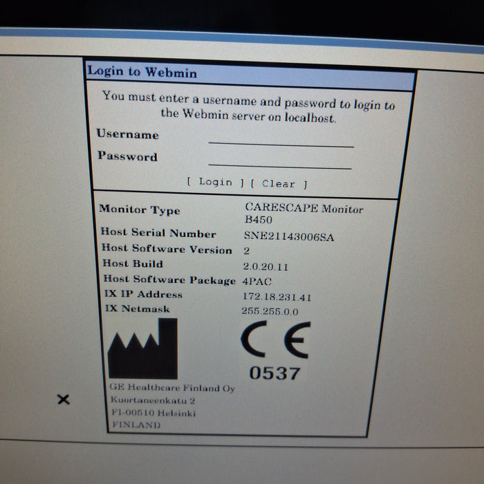 GE Healthcare GE Healthcare Carescape B450 Post Anesthesia Care Patient Monitor Patient Monitors reLink Medical