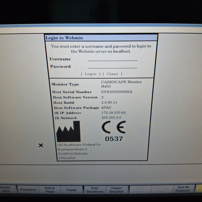 GE Healthcare GE Healthcare Carescape B450 Post Anesthesia Care Patient Monitor Patient Monitors reLink Medical