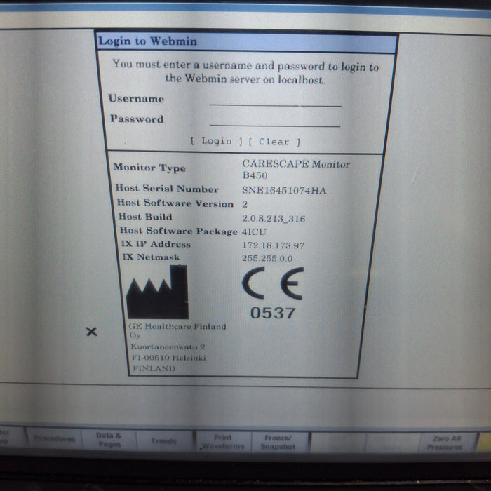 GE Healthcare GE Healthcare Carescape B450 Critical Care Patient Monitor Patient Monitors reLink Medical